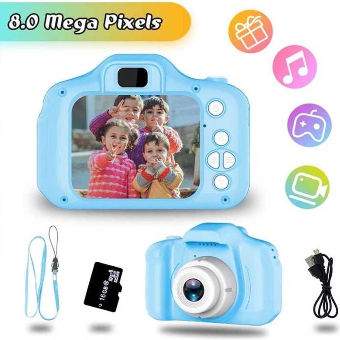 Jouets 3-6 Ans Fille Appareil Photo Enfant HD1080P Appareil Photo Numerique  Enfants Cadeaux Anniversaire Noël Présente (Bleu) - Cdiscount Jeux - Jouets