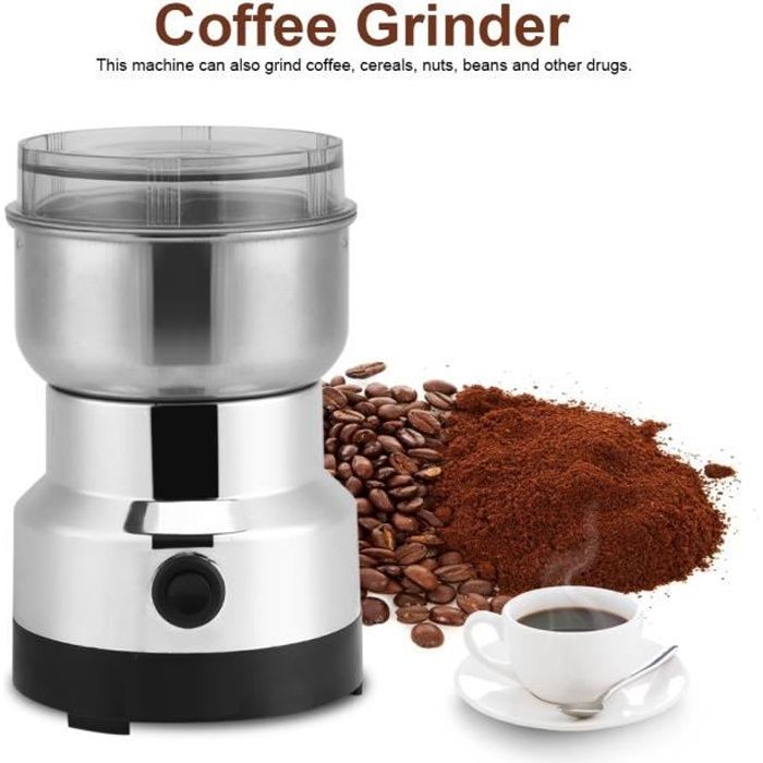  Broyeur &agrave; caf&eacute; en acier inoxydable - LAV - Moulin &agrave; caf&eacute; &eacute;lectrique pour la maison - Gris 