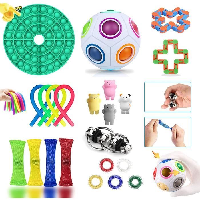 Lot De 6 Bâtonnets Sensoriels Anti-stress – Silicone Texturé, Pliable En Bracelet, Pour Enfants Et Adultes Autistes