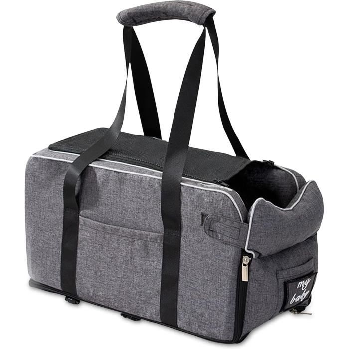 Sac de Transport pour Animaux - Non spécifié - Siège Arrière Auto - Sangles Épaule - Couverture Amovible - Gris