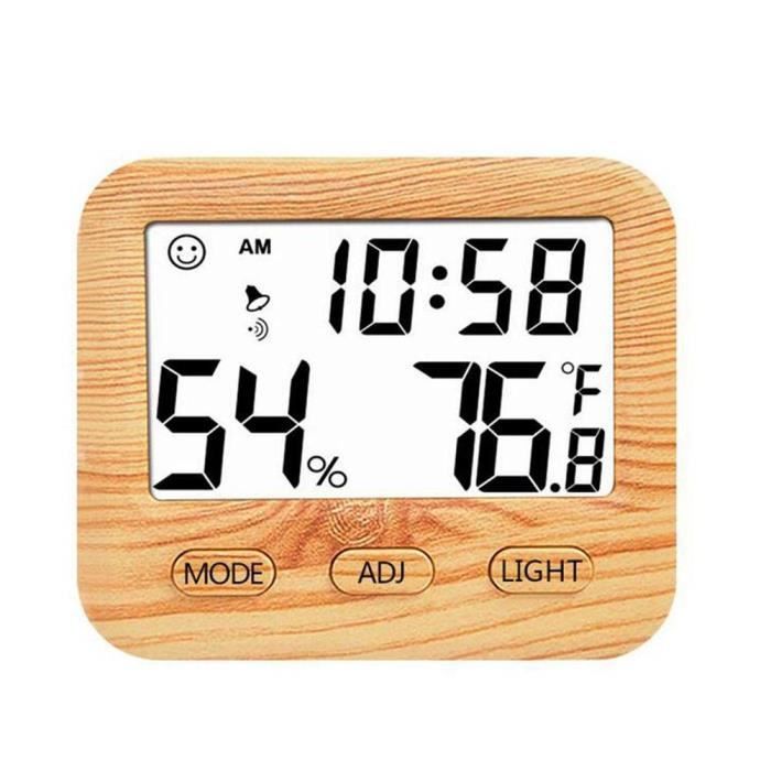 ThreeH Station météo avec réveil, thermomètre intérieur et extérieur