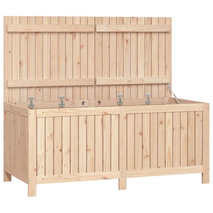 Coffre boîte meuble de jardin rangement 147 x 68 x 64 cm bois massif de pin