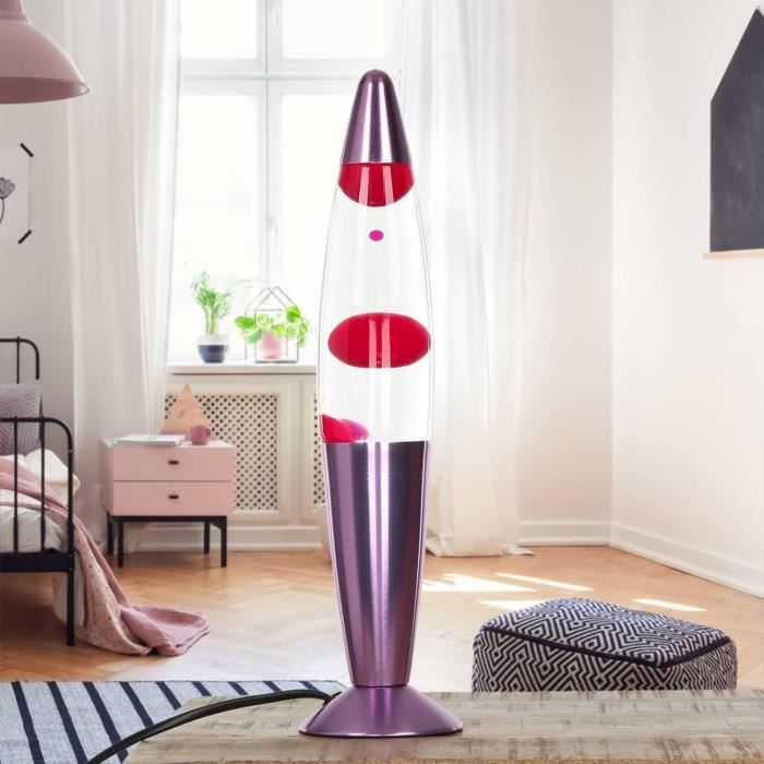 Lampe à Lave 34cm - Effet Psychédélique Relaxant - Ampoule 25W Incluse - Style Rétro Bleu