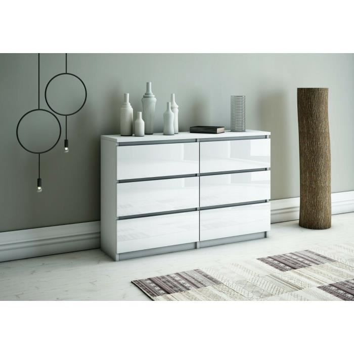 Tidyard Buffet 6 tiroirs commode Buffet armoire armoire multiusages