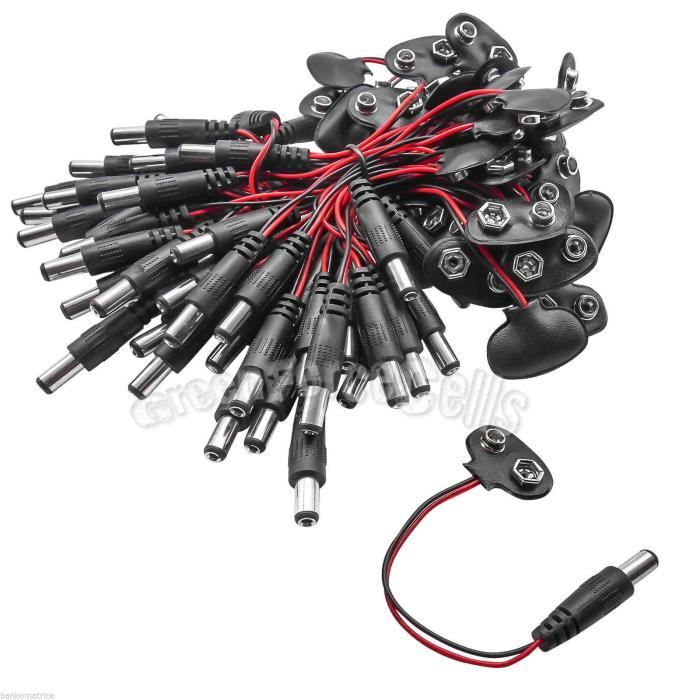 Cable D Interface 9v Muni D Une Prise Jack Type Barillet Adaptateur Pile 9 Volts Prix Pas Cher Cdiscount