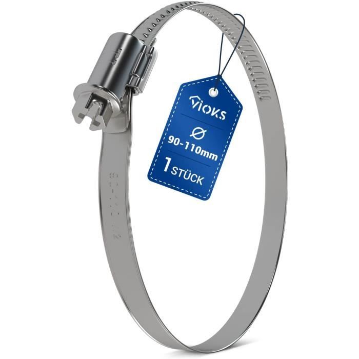 Collier de serrage 90-110 mm de diamètre - En acier inoxydable - Pour ...