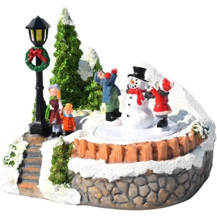 Village de Noël, village de Noël musical, village enneigé illuminé