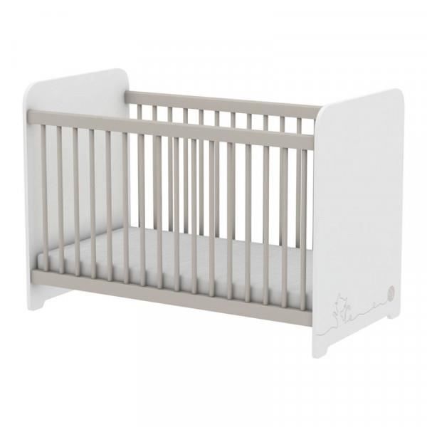 Lit A Barreaux 60 X 1 Blanc Gris Clair Chaton L 67 X L 123 X H 90 Cm Cm Lit Bebe Cdiscount Puericulture Eveil Bebe