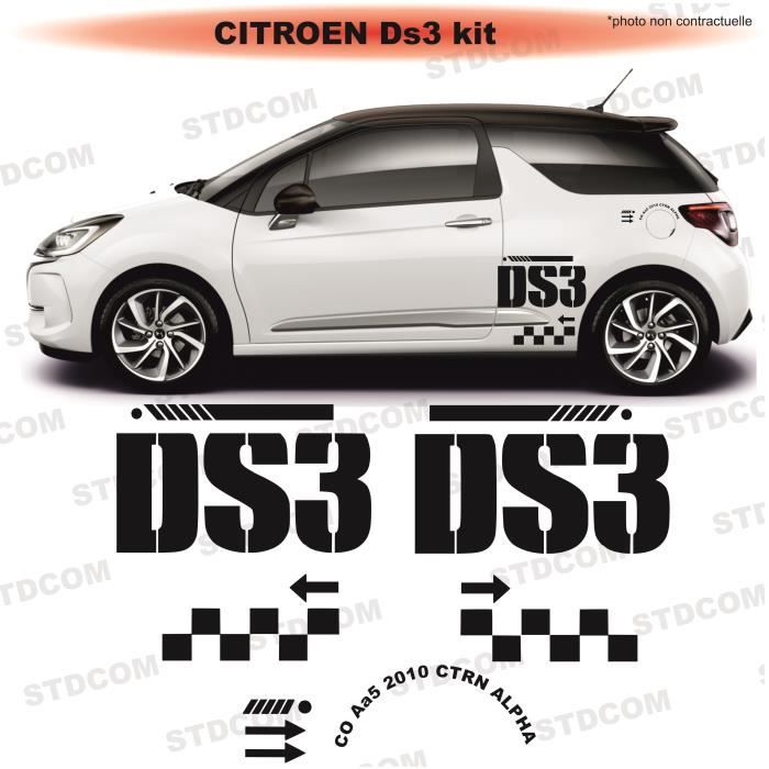 Autocollant Noir Citroën DS3 kit décoration 1