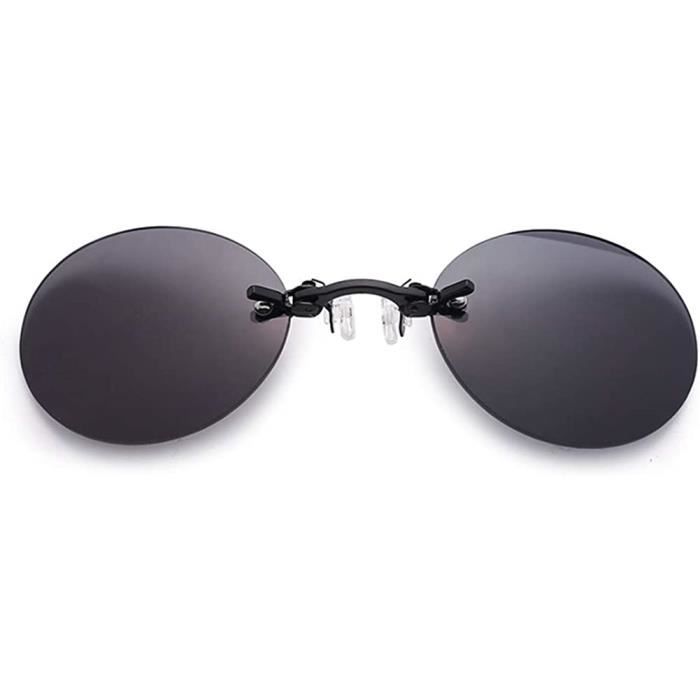 Lot 3 Clips Lunettes De Soleil Polarisées + 3 Étuis Noirs – Clip-On Rétro UV400, Anti-Éblouissement, Gris/Marron/Bleu, Pour Conduite, Pêche, Extérieur
