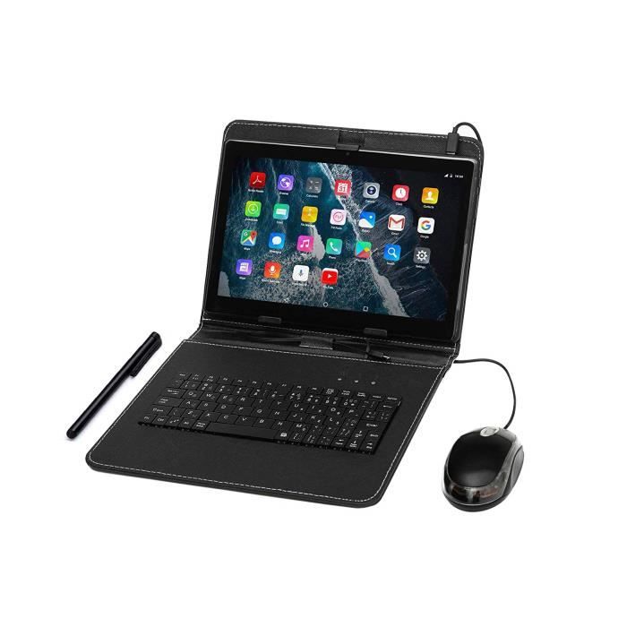 Tablette Tactile Ecran 10 Pouces,Tablet PC avec Clavier (AZERTY) Android  Smartphone Débloqué Dual SIM Quad Core Ordinateur Portab - Cdiscount  Informatique