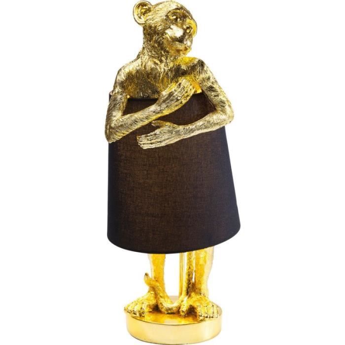 lampe animal singe dorée et noire kare design