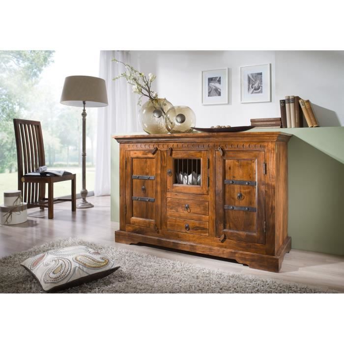 Buffet - Bois massif dacacia laqué (Miel) - Style colonial - OXFORD 0412