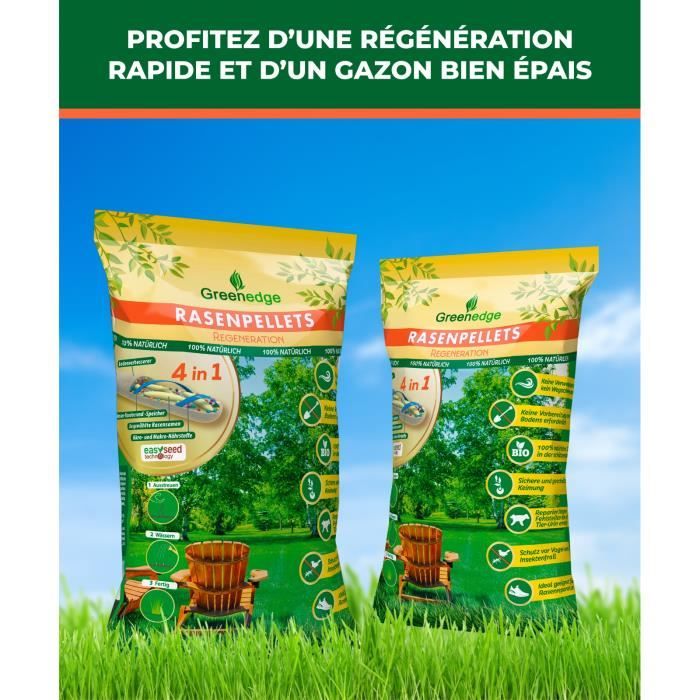 Gazon express professionnel (600m²) - fiable, résistant froid et chaleur - germination rapide et