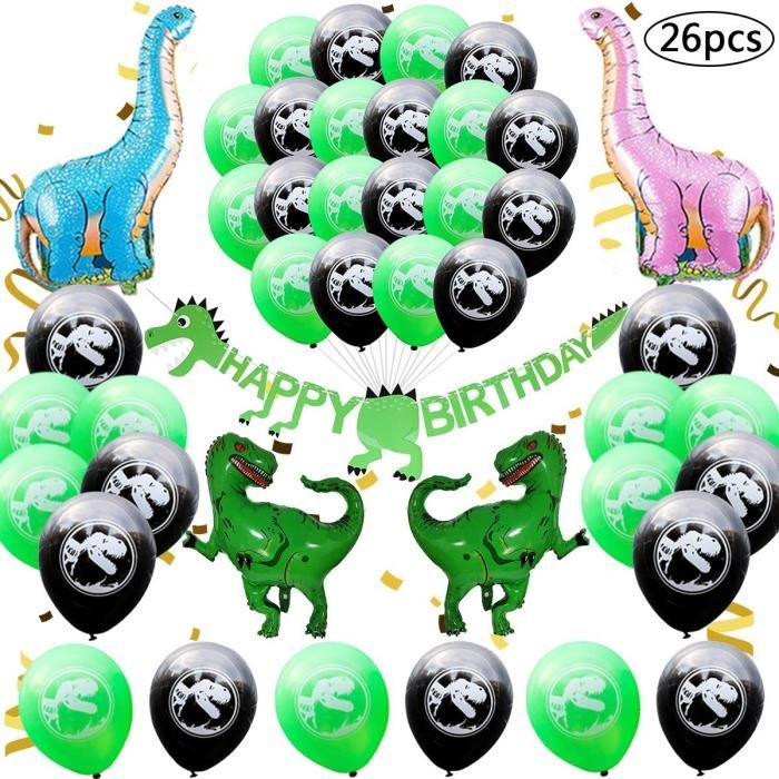 Fetes Occasions Speciales Dinosaure Joyeux Anniversaire Banniere 15pcs Ballons Accueil A Faire Soi Meme Decoration Anniversaire Kit Articles De Fete