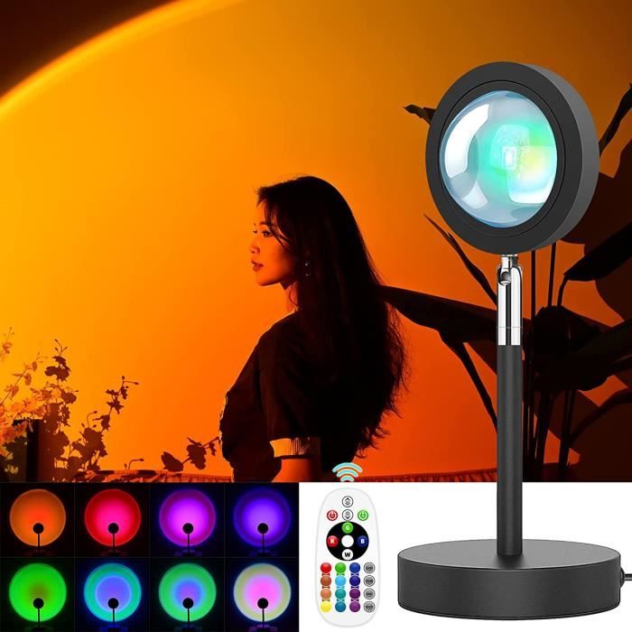 Sunset Lampe Coucher de Soleil Réglable16 Couleurs Lampe de Projection Coucher de Soleil pour La Photographie Chambre Salon Fête