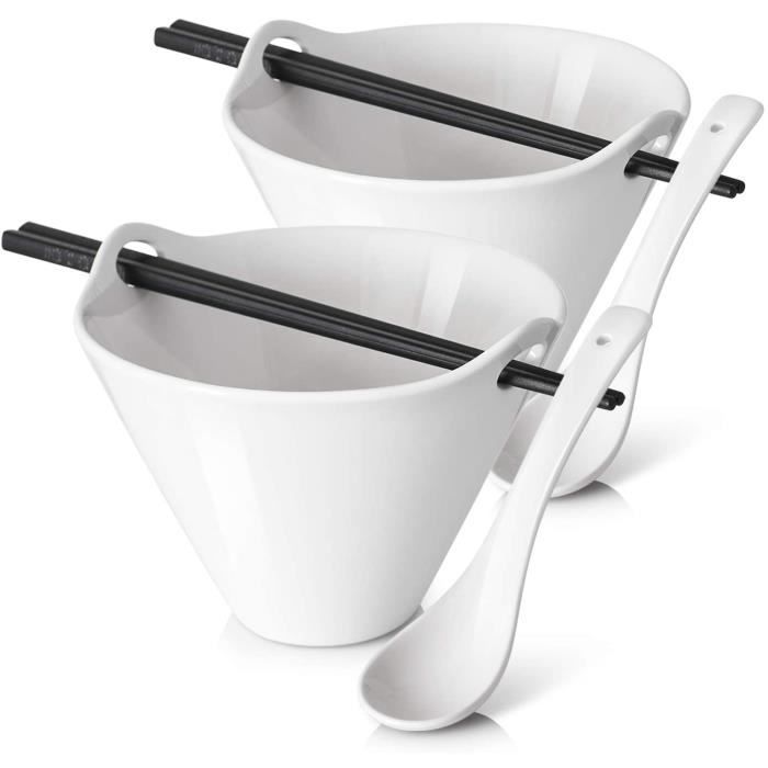 Lot De 4 Bols En Porcelaine DOWAN | 650 Ml - Ø 15 Cm | Micro-ondes & Lave-vaisselle | Blanc
