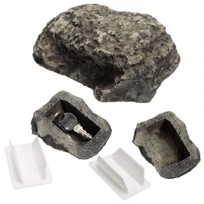 Cache-clés en Pierre – Boîte À Clés en Pierre Simulée – Boîte À Clés Extérieure en Pierre – Boîte À Clés Étanche en Fausse Roche pour Cacher Les Clés, Étui À Clés