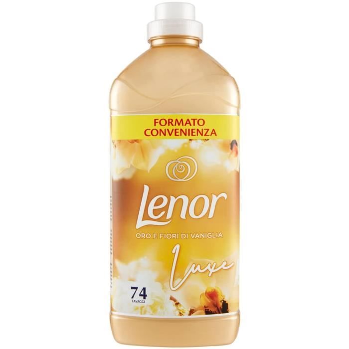Lenor Assouplissant concentré pour machine à laver, 74 lavages, parfum Or et Fleurs de Vanille