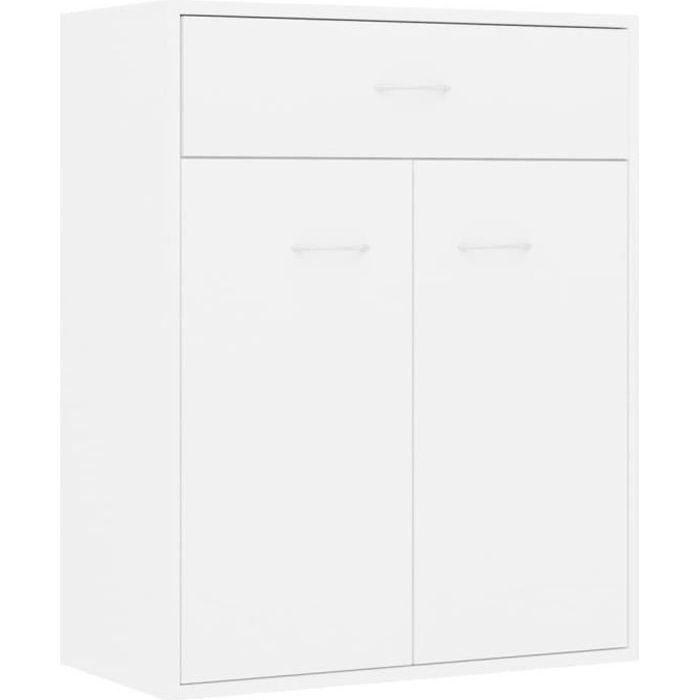 Buffet Commode Meuble de rangement - Bon191804 - Blanc - 60 x 30 x 75 cm - Aggloméré