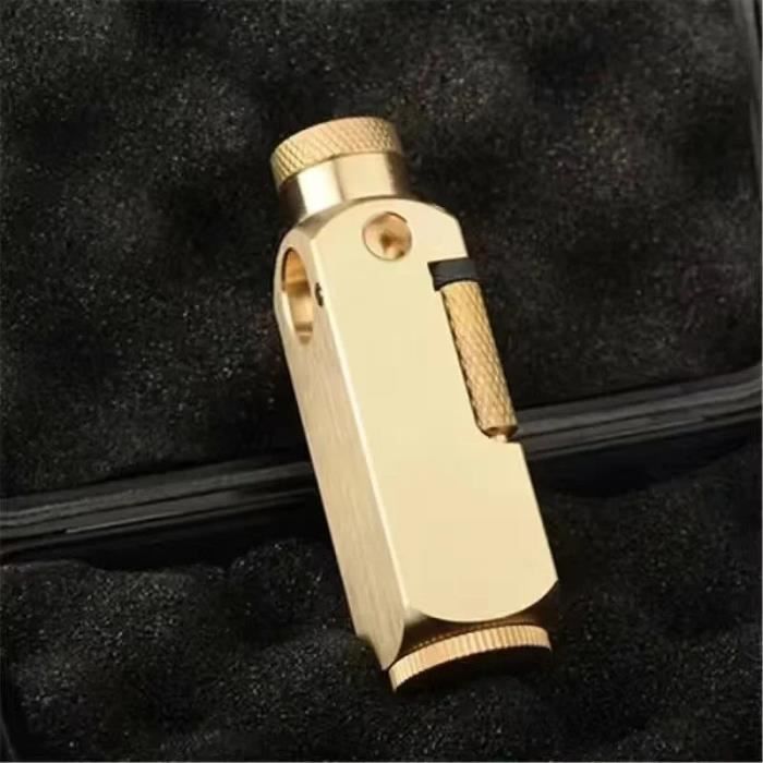Briquet à Essence Vintage En Laiton - Coupe-vent, Style Rétro, Pour Homme (sans Essence Incluse)
