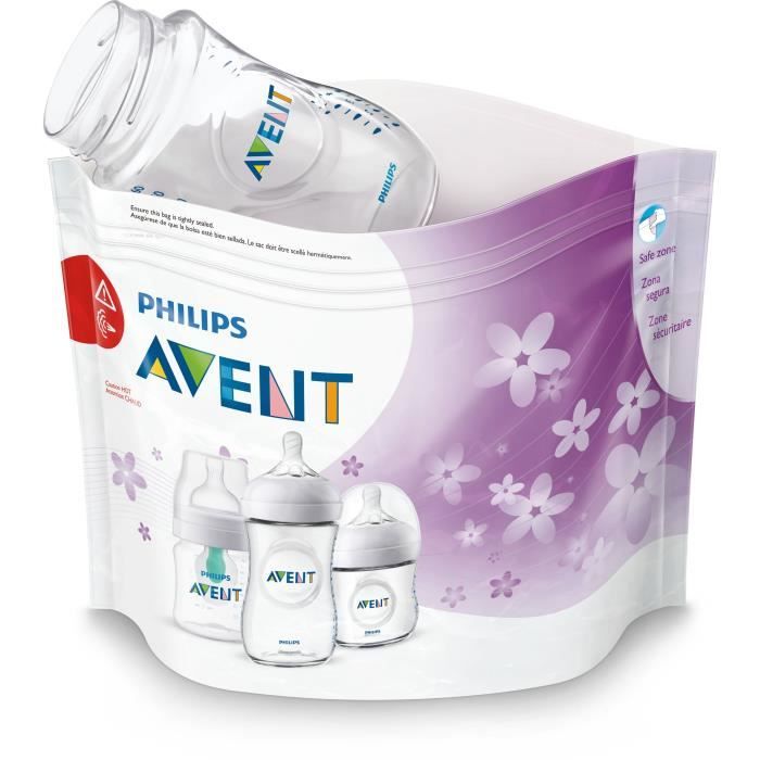 Sachets de stérilisation PHILIPS AVENT Micro ondes 5 sachets