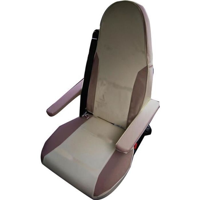 BANCAREL  Housse Premier Beige/Chocolat zipp&eacute;e Aguti 