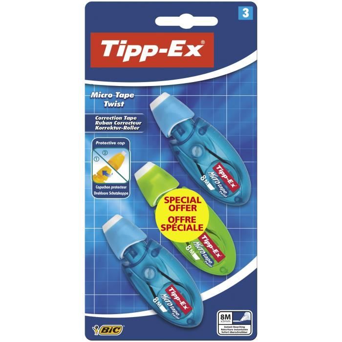 Ruban Correcteur Tipp-Ex Micro Tape Twist - 8m | Bureau Scolaire