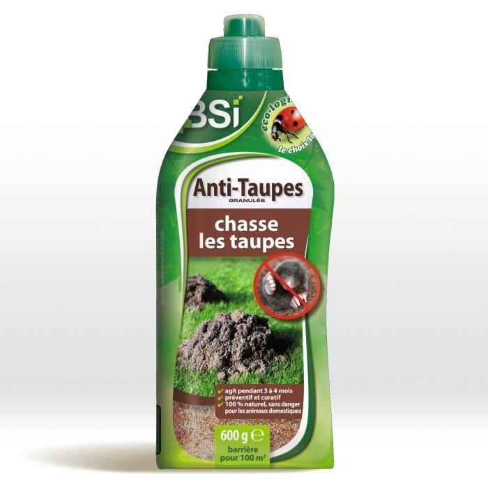 BSI - Granulés Anti-Taupes - 100% Naturel - Longue Durée 3 A 4 Mois - Préventif Et Curatif - Couvre 100m2 De Surface