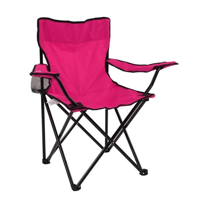 Campela CA1406BLK Chaise De Randonnée Pliante Confortable Avec Porte-Gobelet - Oxford 600D, Cadre Métal Robuste, Sac De Transport Inclus - Noir