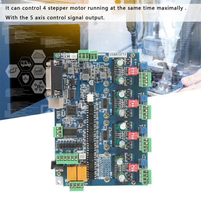Carte Contrôleur CNC USB MACH3 5 Axes - Interface Mouvement, Sortie 100 KHz, Avec Volant Sans Arrêt