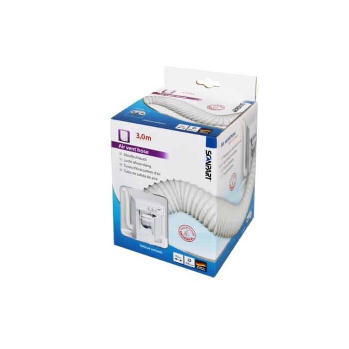 Gaine D'évacuation Sèche-linge Diamètre 90mm, Longueur 3m - Neuf, Compatible Nombreuses Marques