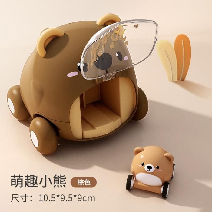 ZHUOYOU 4 Voitures Jouets Friction Bébé 1 An - Véhicules Dessin Animé Push And Go Pour Enfants 1 2 3 Ans