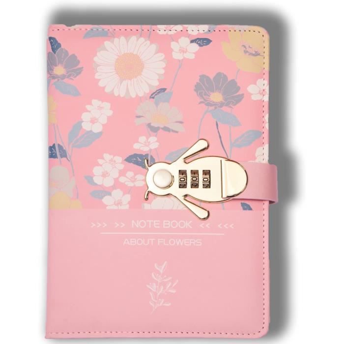 Mowtential Carnet Secret Licor Avec Serrure, journal intime fille, Carnet Secret Fille, 80 Pages Lignées,Cahier Portable pour Écriture et Dessin, Cadeau Parfait pour Filles de 7 à 12 Ans