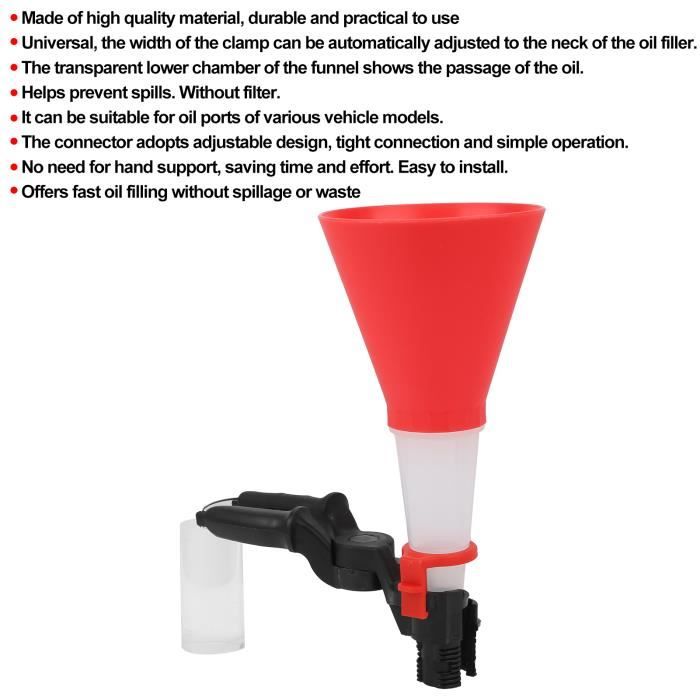 Kit D'entonnoirs à Huile Universels - 10 Adaptateurs Colorés + Tube D'extension - Pour Voiture, Moto - Remplissage Propre Sans Déversement