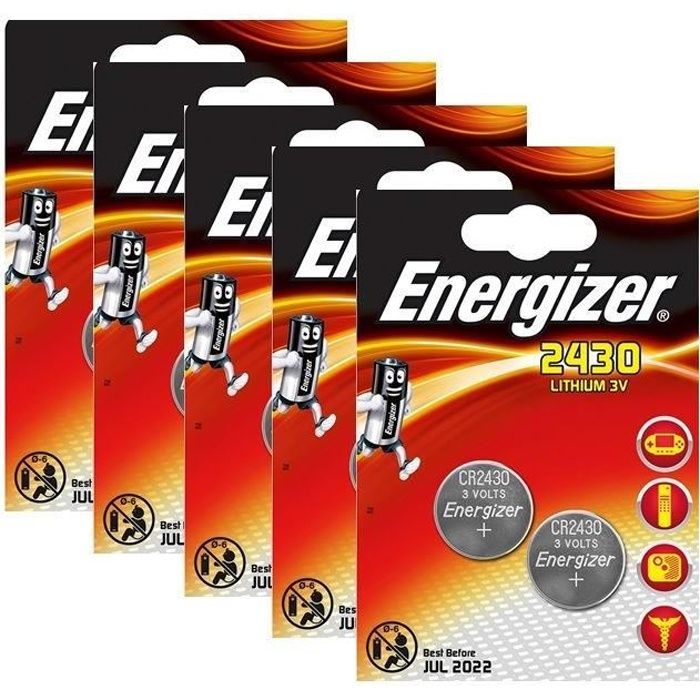 10 x Energizer CR2430 batterie Lithium pile à pile 2430 DL2430 K2430L ECR2430