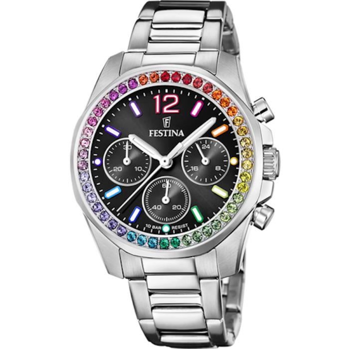 Montre - FESTINA - Boyfriend Rainbow F20606/3 - Quartz - Acier inoxydable - Noir