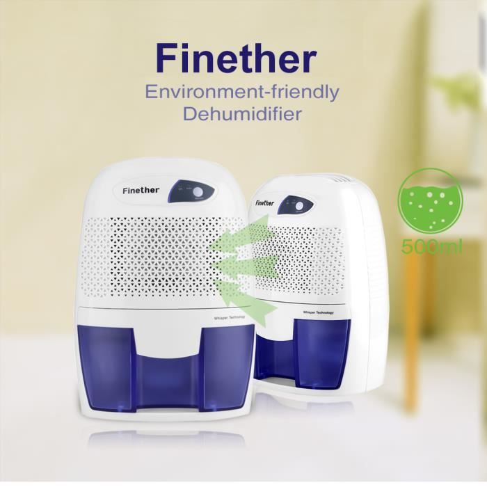 Finether 500ml Mini Deshumidificateur D Air Portable Seche Linge
