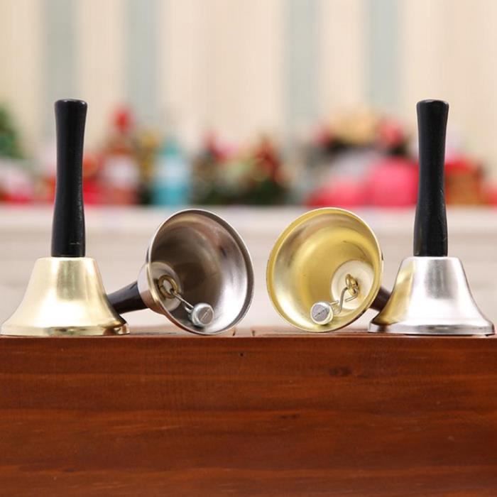 Cloche Du Père Noël En Laiton Rouge Et Or - Accessoire Costume Saint-Nicolas Et Noël (20 Cm)