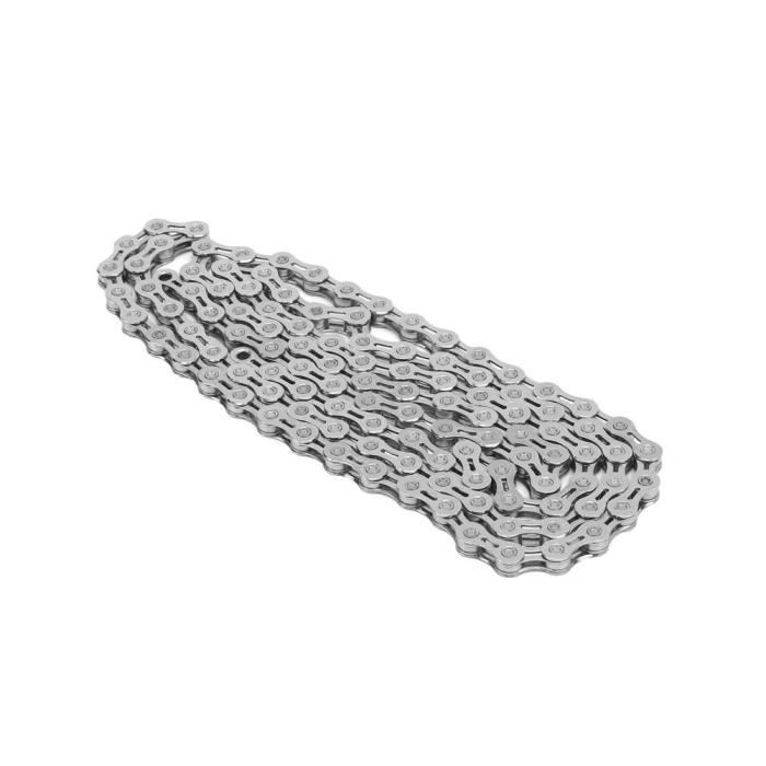 Chaîne de Vélo 10 Vitesses, 1/2 x 11/128 Pouces, Acier Spécial, Argent, chaîne de vélo pour Vélos de Route, Sportbike, Chaîne de Bicyclette Durable, Compatible avec Différents Types de Vélo