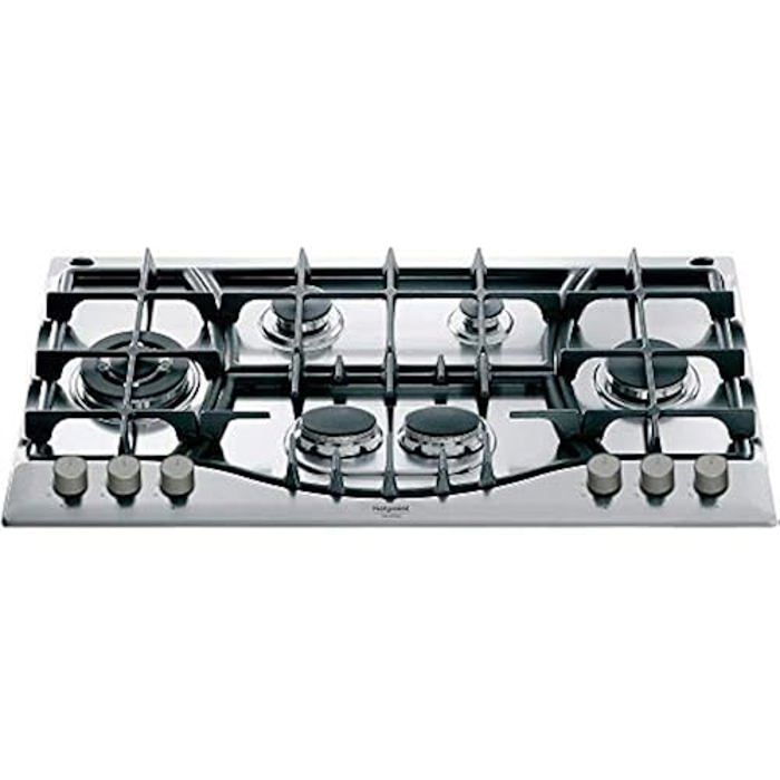 Hotpoint Ariston PHN 961 TSIXHA Table de cuisson en acier inoxydable avec grilles en fonte 90 cm - vue 5