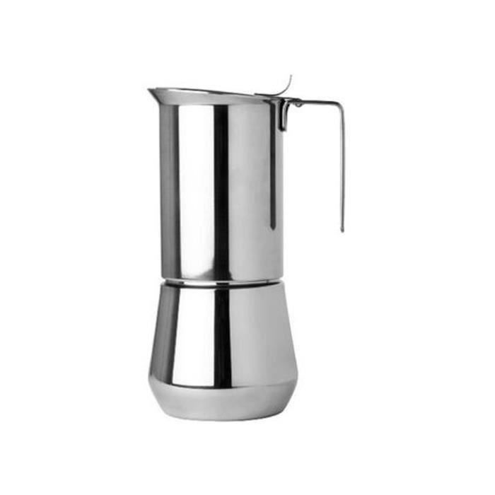 Ilsa Cafetière Espresso Turbo Express 1 Tasse - Acier Inoxydable 18/10, 10cl, Idéale Pour Gaz & Induction