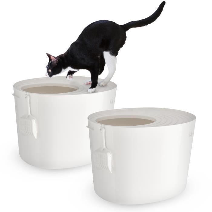 Iris Ohyama, Bac a litiere pour chat, Maison de toilette chat fermée, Caisse  chat litiere, Amovible, Plastique (PP) sans BPA, Pelle, L48.5 x P38 x H30  cm, CLH-12, Gris : : Animalerie