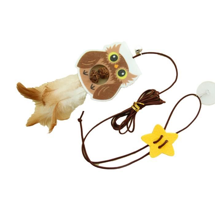 Comparer les prix de KEENSO Jouet pour chat suspendu Jouet pour chat à cordes Porte suspendue Jouet à plumes Élastique animalerie jouet Hibou