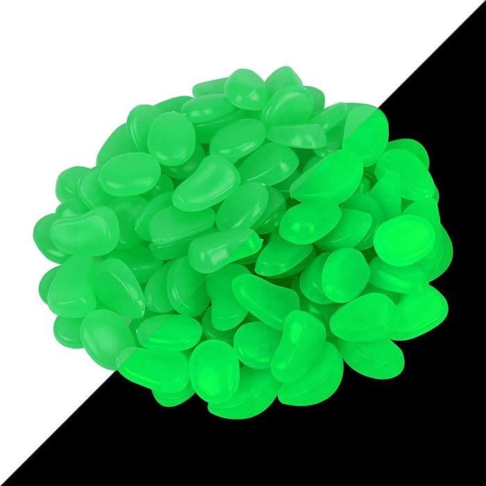 300PCS Pierre Lumineuse,Cailloux Lisses De Résine,Pierre Lumineuse Exterieur Décoratives Pour