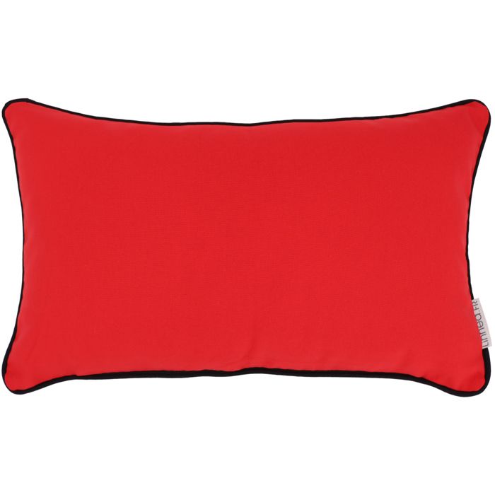 Ancienne housse rectangulaire de coussin / Moumoute rouge / Ameublement