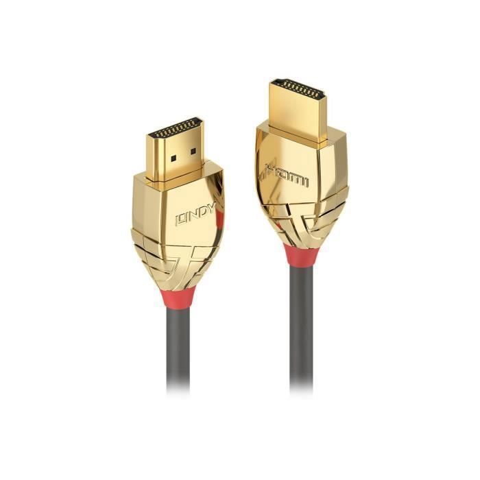 Lindy Gold Line HDMI avec câble Ethernet HDMI (M) pour HDMI (M) 1 m triple blindage gris support 4K