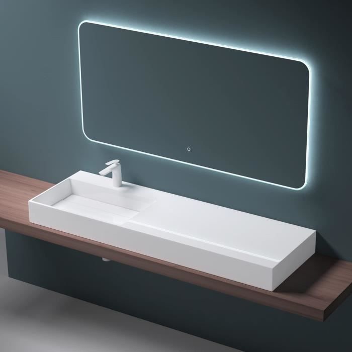 Lavabo Da Appoggio In Ceramica Bianca Con Rivestimento Nano, Dimensioni 56x39.5x12.5 Cm, Facile Da Pulire E Installare, Per Bagno Elegante