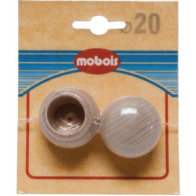 Lot 2 embouts anglais boules - D:20 mm - brut