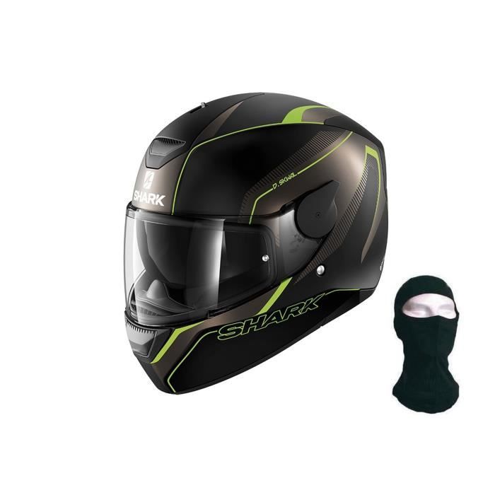 Casque shark noir et vert